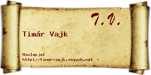 Timár Vajk névjegykártya